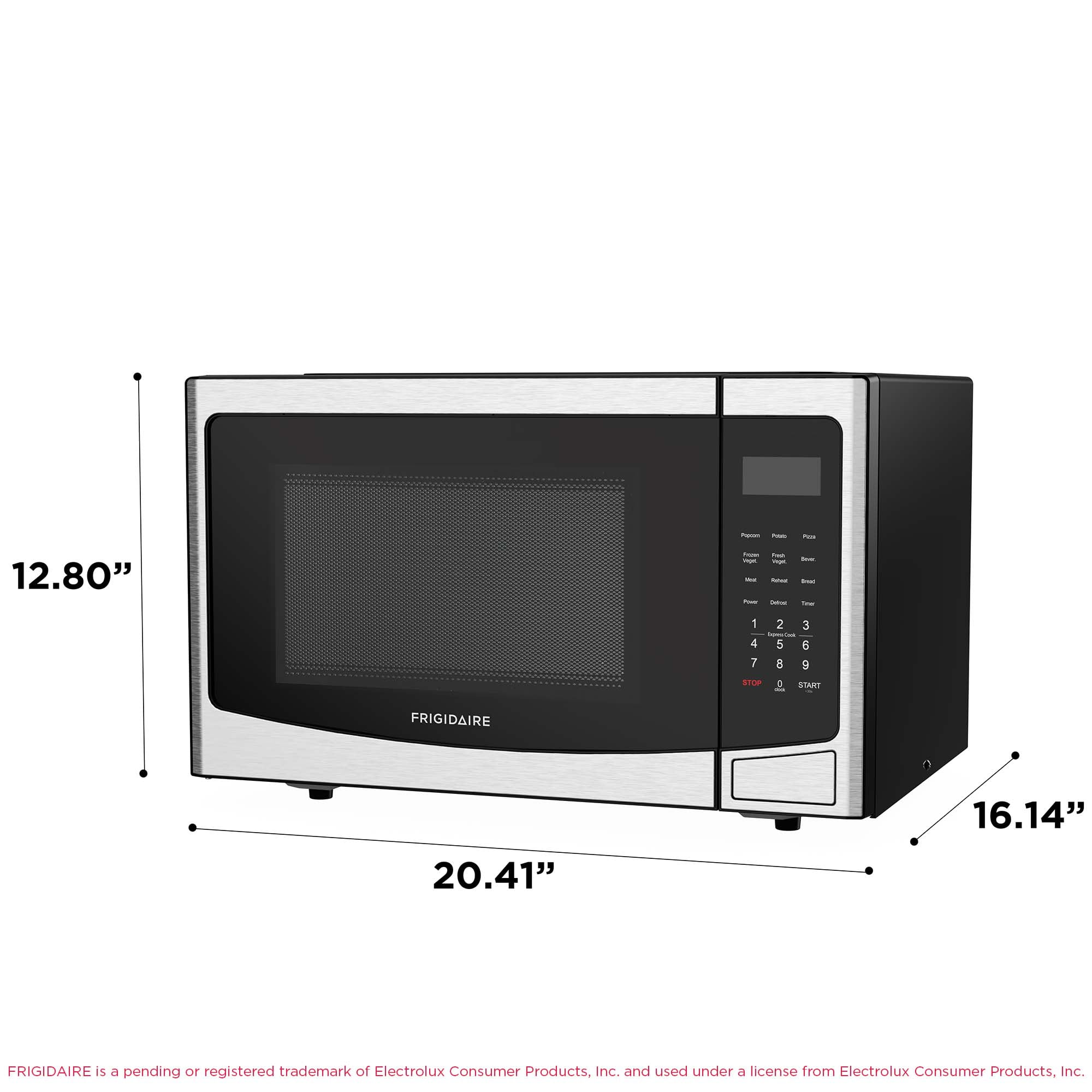 Frigidaire 1.2 Cu. ft. Countertop Microwave, 1000 Watt Microwave with Inverter Technology, 10 Power Levels,  Stainless Steel