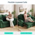 thumbnail image 3 of Linsy Home 63" Pull Out Couch Chaise Lounge, Convertible Loveseat Sofa Couch with Usb & Two Pillows, Green, 3 of 8