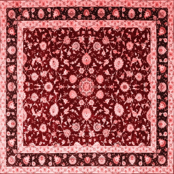 Ahgly Company Indoor Square Persian Red Traditional Area Rugs, 8' Square