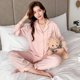 thumbnail image 2 of Pijamas de seda de hielo para mujer, manga larga, pantalones largos, primavera y otoño, conjunto de dos piezas, pijamas de lujo, moda de ocio, ropa de dormir femenina, 2 of 5