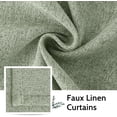 thumbnail image 4 of Cortinas opacas de lino verde salvia 100 % para sala de estar, cortinas texturizadas con trabillas en la parte posterior de estilo rústico de 84 pulgadas de largo para dormitorio, 2 paneles, 52, 4 of 6