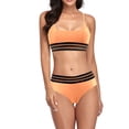 thumbnail image 1 of B91xZ Ensembles de Bikinis pour Femmes Col Rond Rehausseur Rembourré Brésilien String Maillot de Bain, Jaune S, 1 of 3