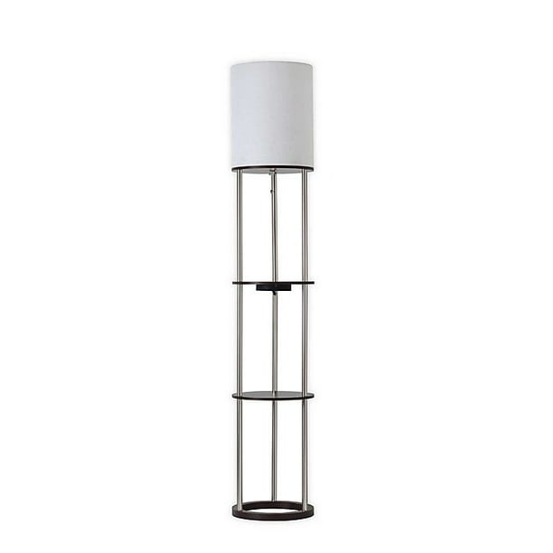 Adesso Qi Shelf Charging Floor Lamp Striking Fabric Cylindrical Shade Pull Chain On Com Adesso Qi Shelf Charging Floor Lamp, Adesso Qi Shelf Charging Floor Lamp
