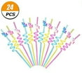 thumbnail image 2 of 48 Pcs Reusable Unicorn Alpaca Mermaid Straws Daughters Girls Party Favor Kids, 2 of 9