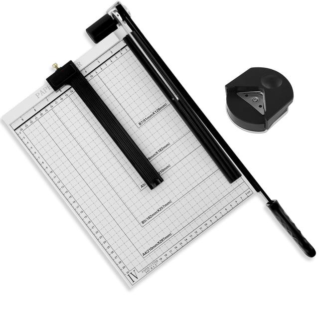 Wekvgz Paper Cutter Carbon Steel Guillotine Paper Cutter with 12 Sheets Capacity Stable Paper Trimmer with Blade Lock Multifunctional Paper Slicer for Cardstock Photos Postcards Crafting
