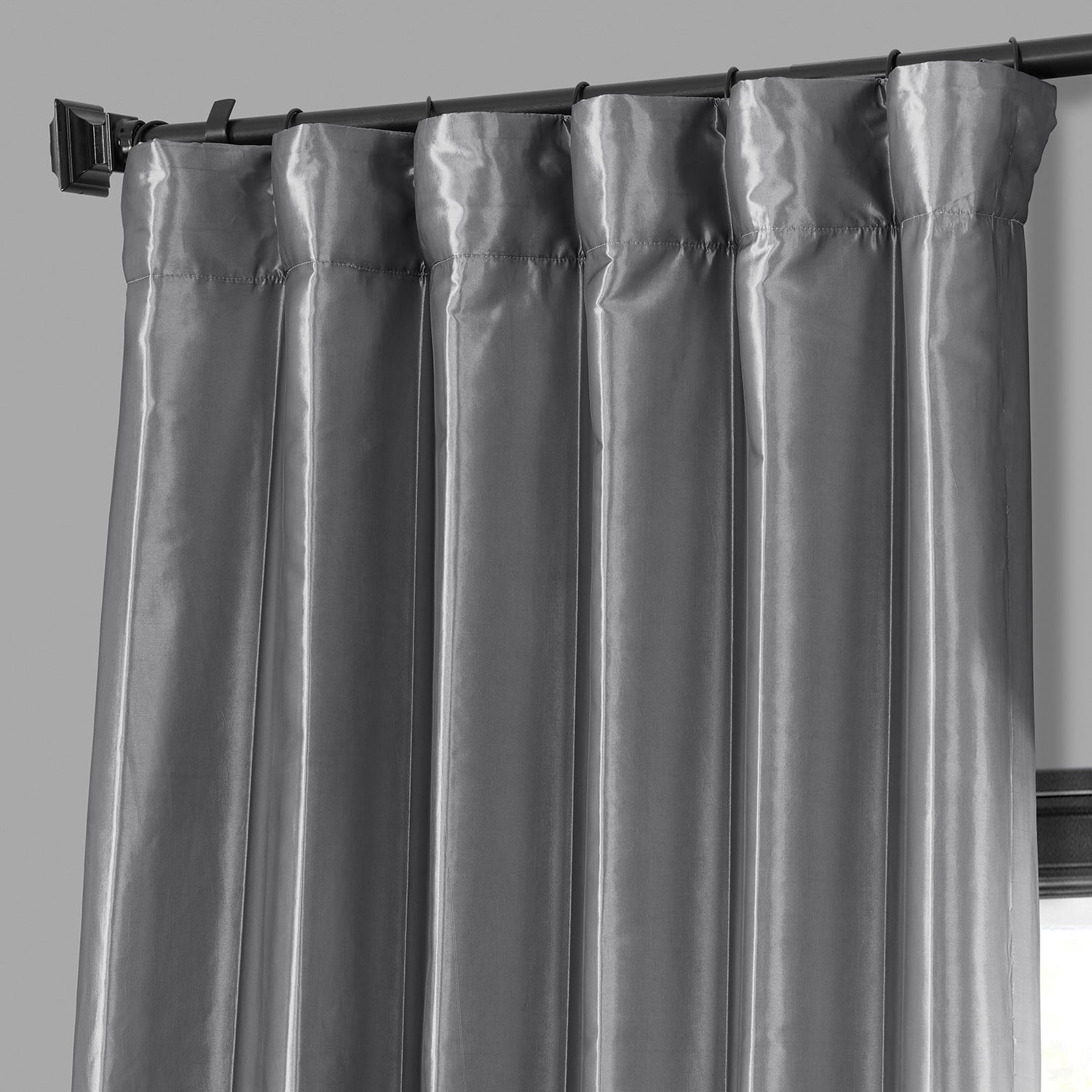 Platinum Blackout Faux Silk Taffeta Curtain (1 Panel), Platinum, 50W X 84L