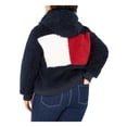 thumbnail image 2 of Tommy Hilfiger Women's Plus Fuzzy Logo Hoodie (2X, Navy), 2 of 4