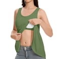 thumbnail image 2 of AirLoni Women's Tank Top With Built-In Bra Padded Sleeveless Round Neck Breathable Soft Camisoles Tops For Outer Inner Wear Sports Solid Color Green,M, 2 of 5