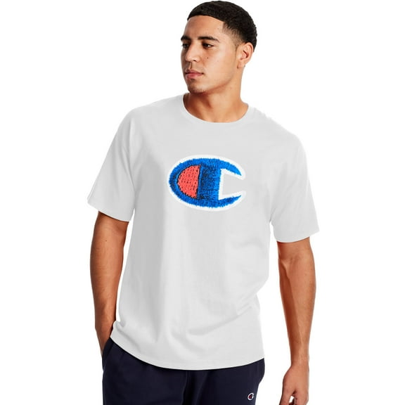 Champion Mens Classic Big C Logo T-Shirt WHT-S