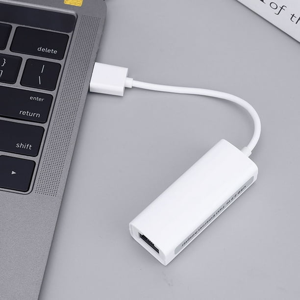 Adaptador de Red 100Mbps Tarjeta con Cable USB2.0 para Macbook Wii Tablet Blanco