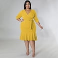 thumbnail image 2 of AURA Women V Neck Lace Ruffle Dress Casual Midi Summer Elegant Loose Fit Dress, 2 of 6