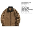 thumbnail image 7 of Men Corduroy Jacket - Lapel Collar Long Sleeve Patchwork Color Casual Jacket Coat with Pockets Zipper Placket, 7 of 7