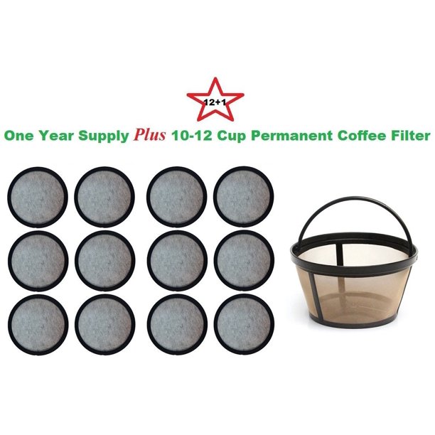 1012 Cup Permanent BasketStyle Coffee Filter & a set of 12 Water