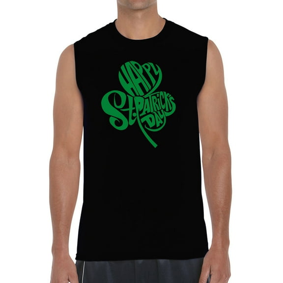 Men's Word Art Sleeveless T-shirt - St. Patrick's Day Shamrock