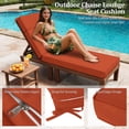 thumbnail image 4 of Kimunuk Outdoor Chaise Lounge Cushions set of 2, 80" x 26" x 4" Waterproof Pool Beach Recliner Replacement Cushions with Ties, Orange, 4 of 7
