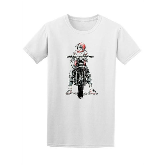 Boy Riding Motorcycle T-Shirt Men -Image by Shutterstock, Male Medium