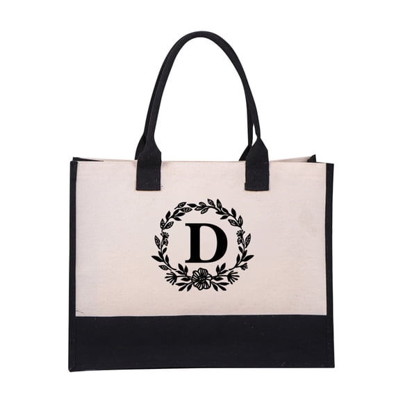 Personalized Tote Bags for Women Womens Fashion Canvas Handbag Cotton Canvas Letter Beach Bag Fashion European and American Fashion Handbag Canvas Shopping Bag Monogram Tote Bags for Women