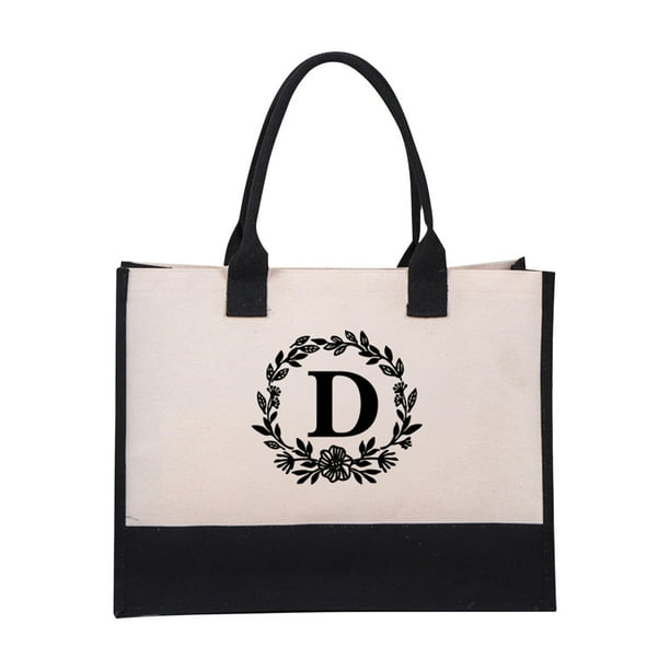 Women's Cotton Canvas Tote Bag Personalized Beach Shoulder Bag for Shopping and Travel