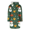 thumbnail image 4 of Ruimatai Women's Christmas Print Hooded Jacket with Faux Fur Collar Cozy Flannel Button Down Long Sleeve Loose Fit Casual Outerwear, 4 of 8