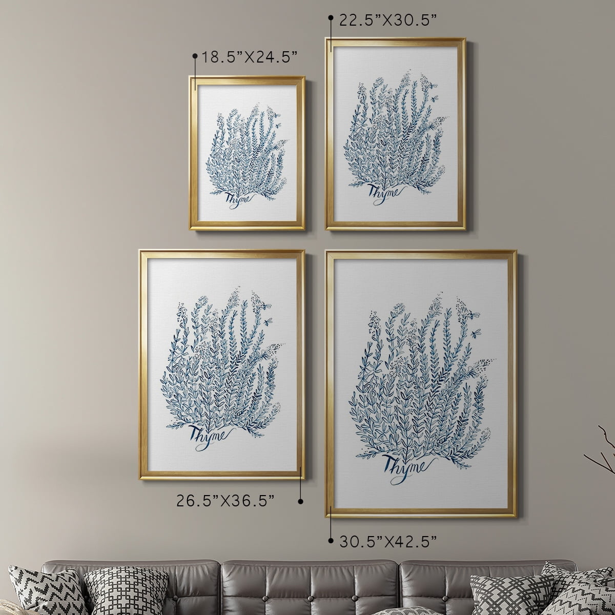 Summer Herb Garden Sketches IV Premium Framed Print - Ready to Hang