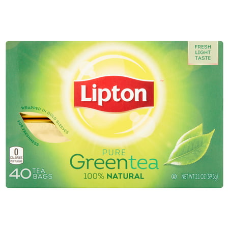 Lipton Sachets de thé vert naturel, 40 ct