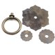 thumbnail image 5 of Perillas de anillo de caída Tiradores de anillo de tono de bronce antiguo Tiradores de gabinete de cajón de tocador en forma de flor - 2 piezas, 5 of 5