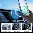 thumbnail image 4 of Baseus - Cargador inalámbrico magnético para coche, soporte para teléfono, 15 W, carga rápida, inalámbrico, para iPhone 16, 15, 14 y 13, 4 of 5