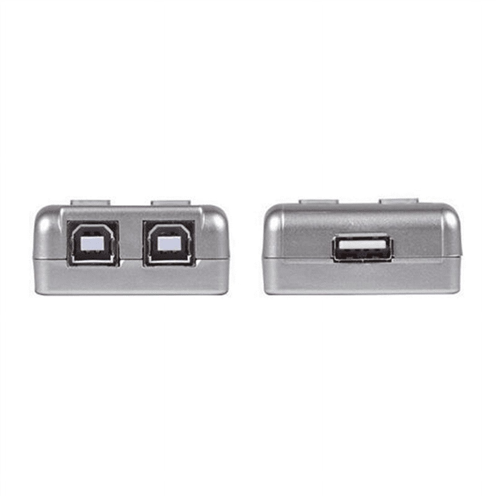 5X USB 2.0 Auto Sharing Switch 2 Port HUB Adapter Switcher for 2 PC Printer USB Switch Devices Support,5 x switcher,Silver