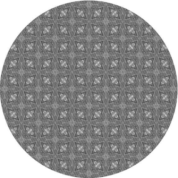Ahgly Company Indoor Square Patterned Carbon Gray Area Rugs, 3' Square
