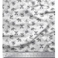 thumbnail image 1 of Soimoi White Rayon Fabric Teddy Bear & Leaves Kids Print Fabric by the Yard 42 Inch Wide, 1 of 3