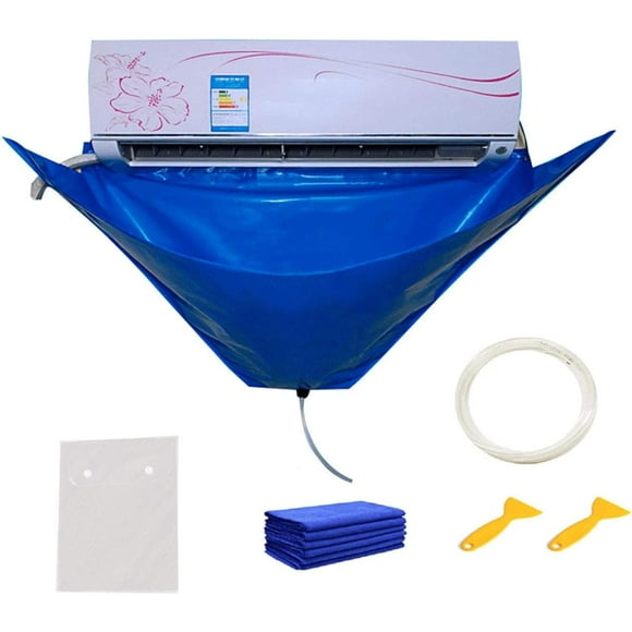 Indoor Unit Protector, Mini Split Cleaning Kit, Wall Mounted Air Conditioner Cleaning Cover, Waterproof Design for Professional Use, Reusable Durability Double Layer Fabric, Drain