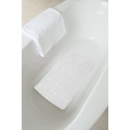 Splash Home Soft Bathtub Mats Non-Slip Mildew Resistant Extra Long Machine-Washable With 58 Strong Suction Cups, 17" x 36" Inch