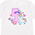 thumbnail image 4 of Inktastic I Am Five Years Old with Unicorn and Hearts Girls Long Sleeve Toddler T-Shirt, 4 of 5