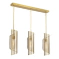 thumbnail image 3 of Hillbourne 3-Light Linear Chandelier in Warm Brass, 3 of 7