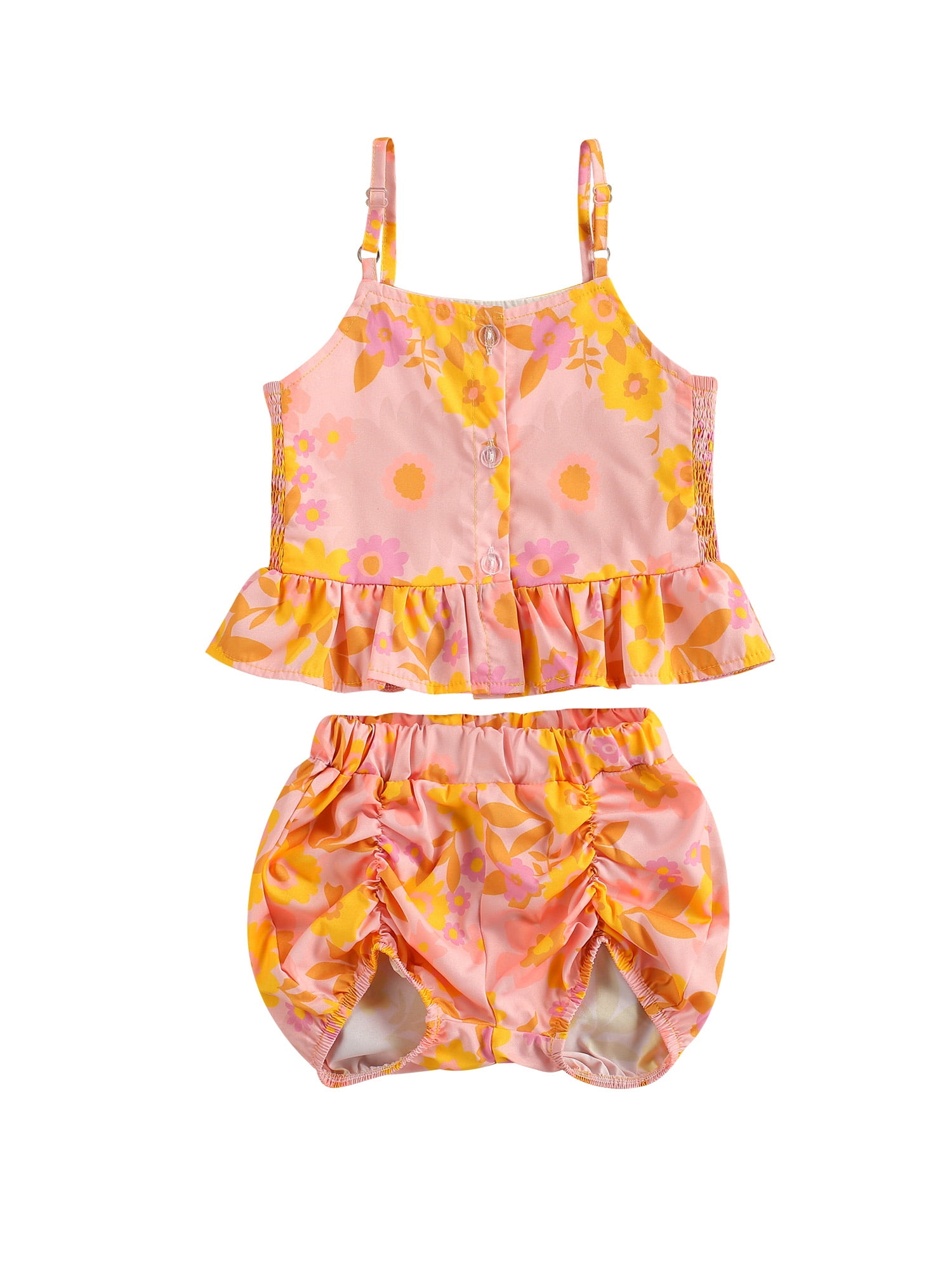 3T Z649 NEW Kid Toddle Girl Baby Spring Summer Sun Flowers Dress Orange SZ 12M 