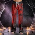 thumbnail image 2 of QWKLEAJ Halloween Pajama Pants Women Loose Fit Elastic Waist Lounge Pants Holiday Party Sleepwear Casual Home Trousers Pumpkin Cat Print Long Bottoms Comfy Nightwear, 2 of 6