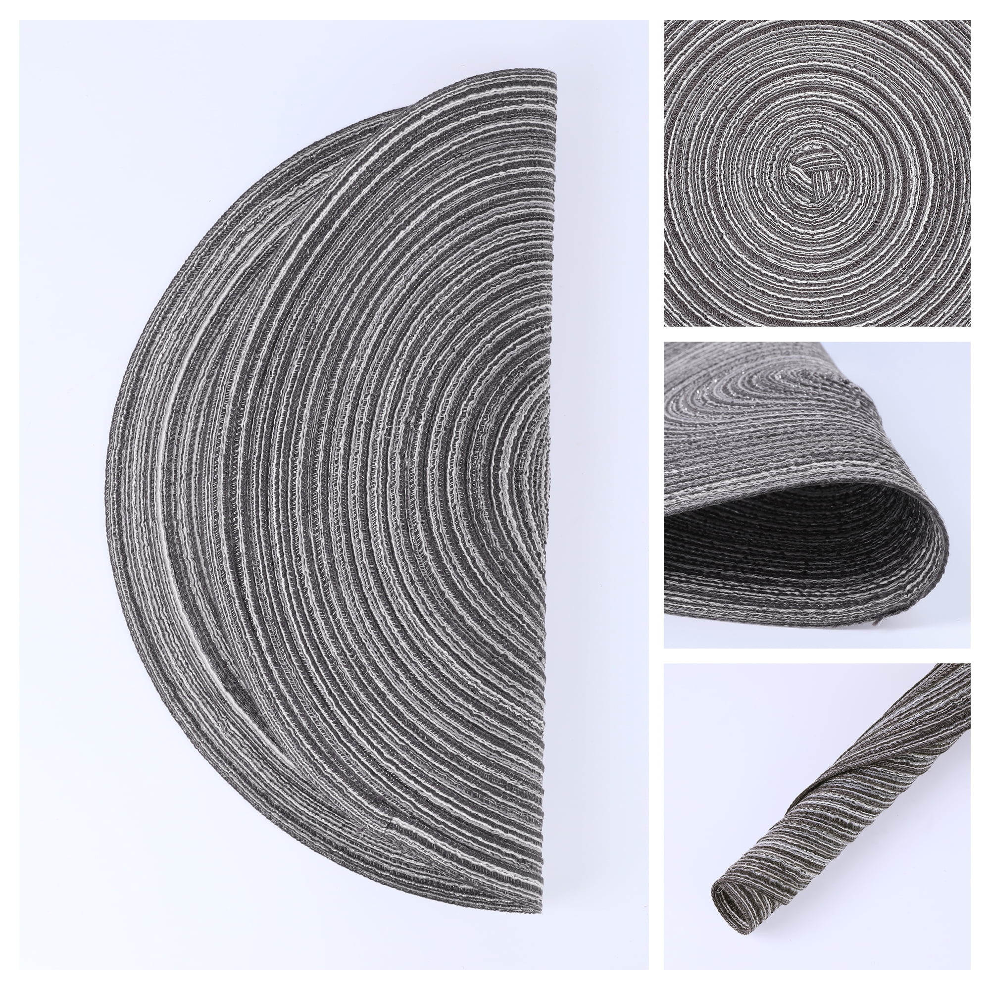 Unique Bargains Farmhouse Placemats Set of 6 Woven Placemats Gray