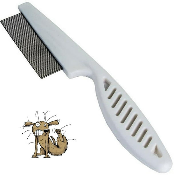 Opperiaya Pet Flea Comb Stainless Steel Pin Plastic Handle Pet Grooming Comb Fleas Flea Eggs and Debris Removing Comb for Dogs Cats