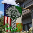 thumbnail image 2 of Irish American Flag Irish Celtic Christian Cross Flag THB3706Fv1 - House Flag (29.5" x 39.5"), 2 of 7