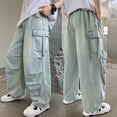 thumbnail image 2 of UJNDER Classic Fit Denim Jeans for Big Boys and Youth Comfortable Straight Leg Casual Trousers with Stretch for Everyday Wear Boys Pants,Light Blue,5-6 Years, 2 of 9