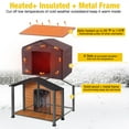 thumbnail image 3 of Aivituvin 34.3" Large Outdoor Heated Dog House with Heating Pad & Insulated Liner, Iron Frame Insulated Dog Kennel for Winter, Anti-Chewing, 3 of 7