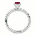 thumbnail image 3 of Sterling Silver High 5mm Round Created Ruby Ring, 3 of 7