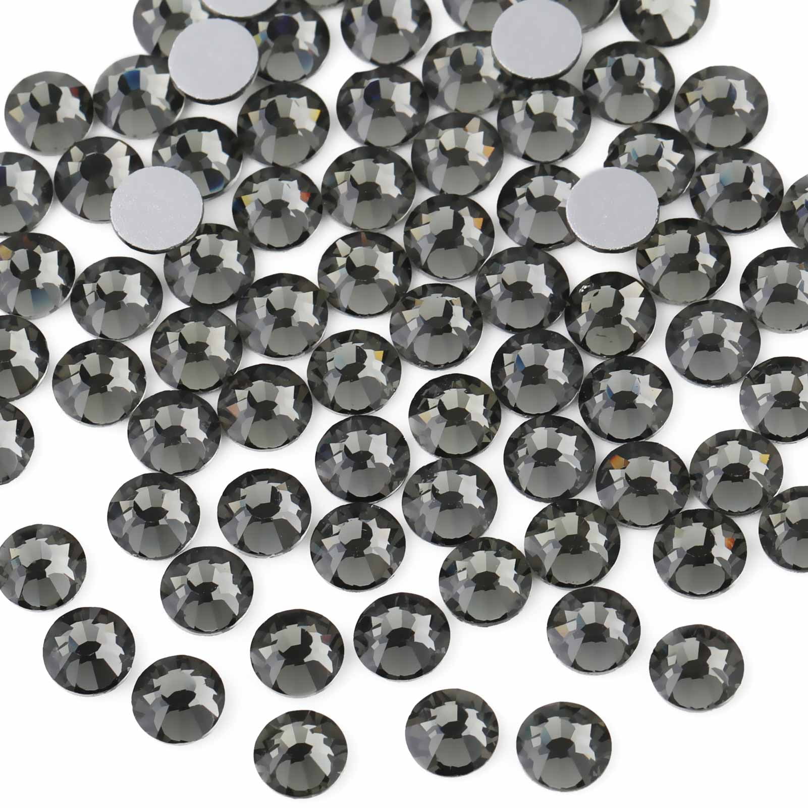  Beadsland Hotfix Rhinestones, 144pcs Flatback Crystal  Rhinestones for Crafts Clothes DIY Decoration, Black, SS40, 8.3-8.6mm