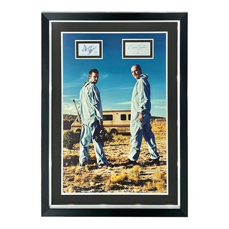 Breaking Bad Full-Size TV Poster Deluxe Framed with Bryan Cranston and Aaron Paul Autographs – JSA Breaking Bad Full-Size TV Poster Deluxe Framed with Bryan Cranston and Aaron Paul Autographs – JSA
