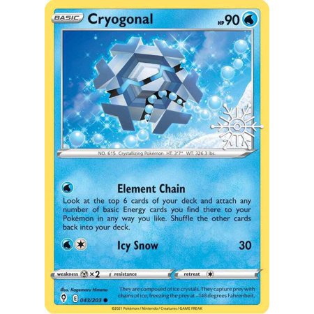Pokemon Sword & Shield Evolving Skies Common Cryogonal #43 (Holiday Calendar)