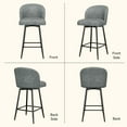 thumbnail image 3 of Fijinhom 26" Counter Height Bar Stools Set of 4, PU Leather Swivel Bar Chairs with High Back and Metal Legs, Gray, 3 of 9