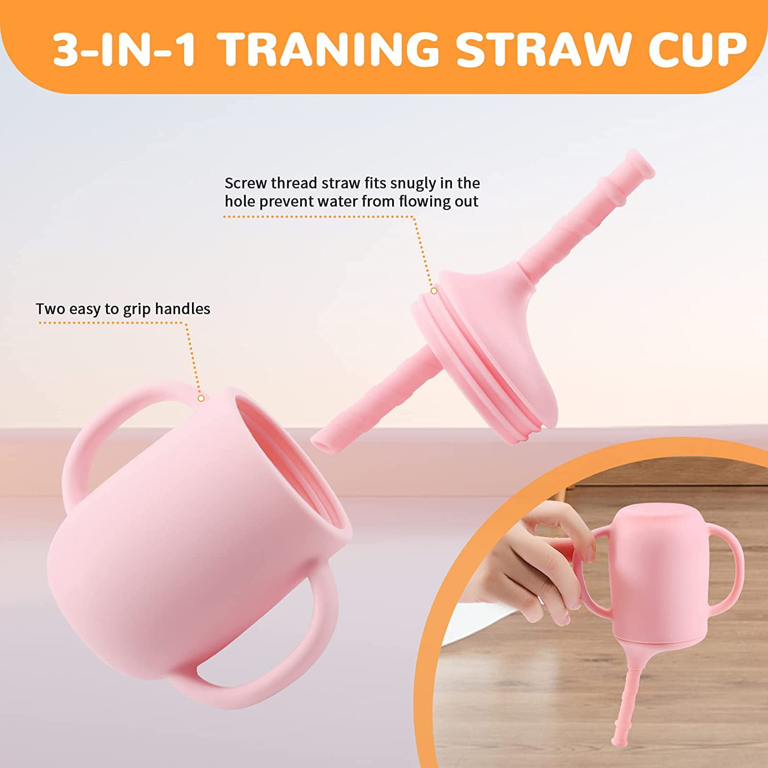 Palmatte Baby Led Weaning Supplies: Baby Toddler Cups with Straw for  Infants 6 M+, 200ml Perspective