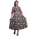 thumbnail image 1 of Bimba Robe-Chemise Mi-Mollet pour Femmes à Manches Roulées à Imprimé Floral Boutonnée - Xxx-Grand, 1 of 5