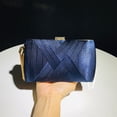 thumbnail image 3 of Handheld Women's Evening Clutch Bags Silk Satin Party Handbags Bridal Wedding Purses with Tassel Pendant,Blue Black, 3 of 11