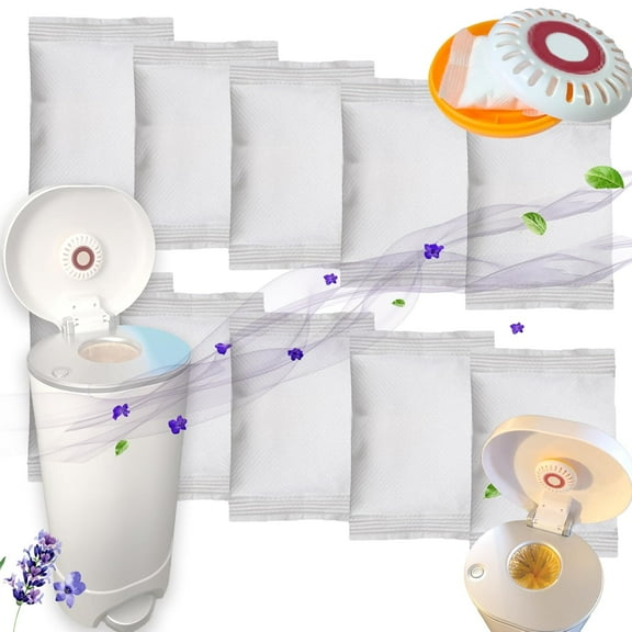 10PCS Lavender Scented Baking Soda Refills for Puck Baking Soda Cartridge, Diaper Pail Deodorizers Odor Absorber Compatible with Munchkin Step and Pail Diaper Pails